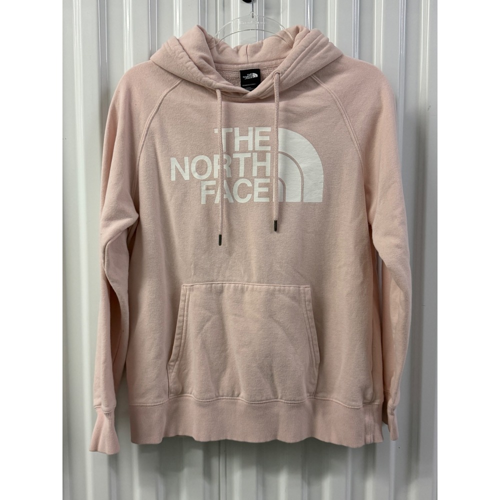 The North Face Hoodie Womens M Pink Good Pullover Logo Raglan Fleece